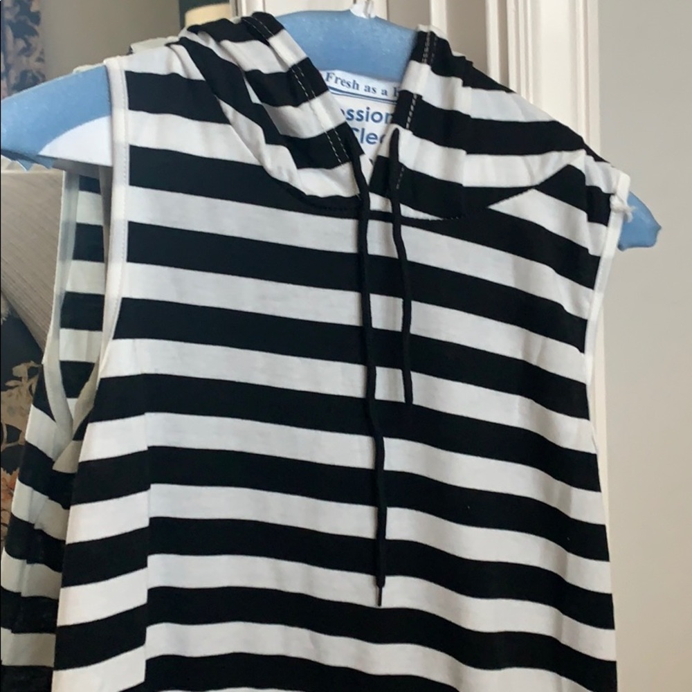 Striped tank hoodie